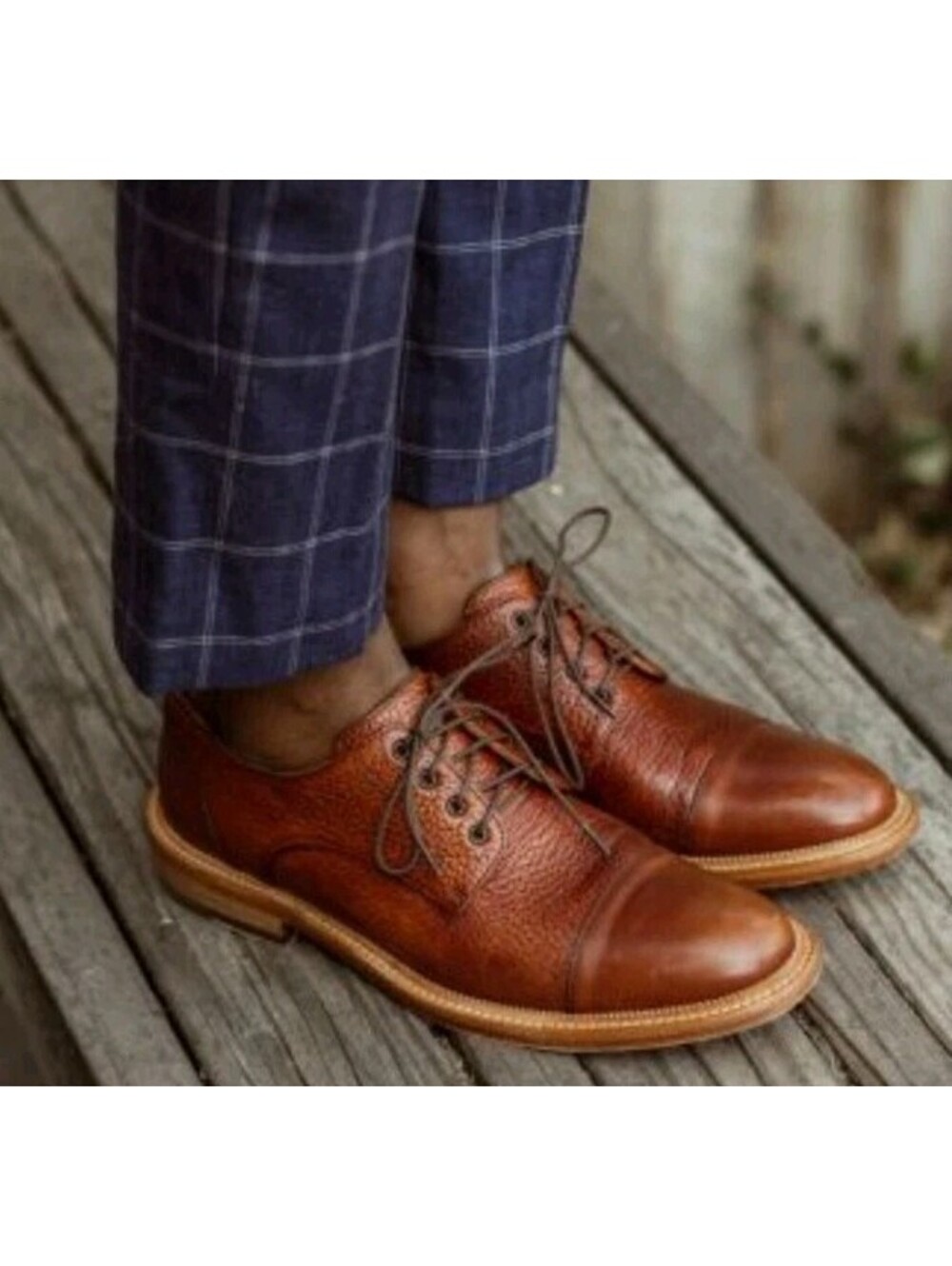 TAFT Mens Rome Dress Shoes Brown Cap Toe Full Grain Eur43.5 Us10 New